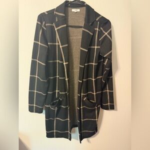 Maurices Black and Tan Plaid Blazer